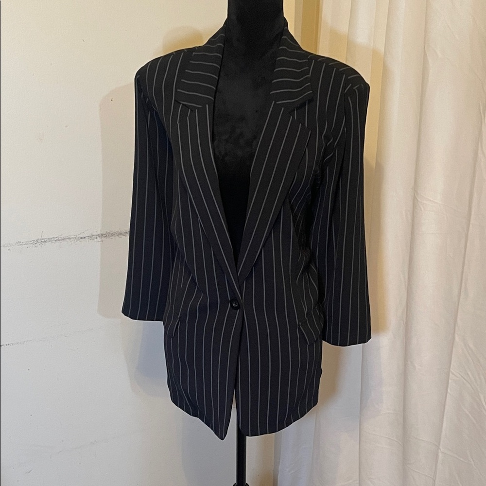 Black Pinstripe Women's Blazer